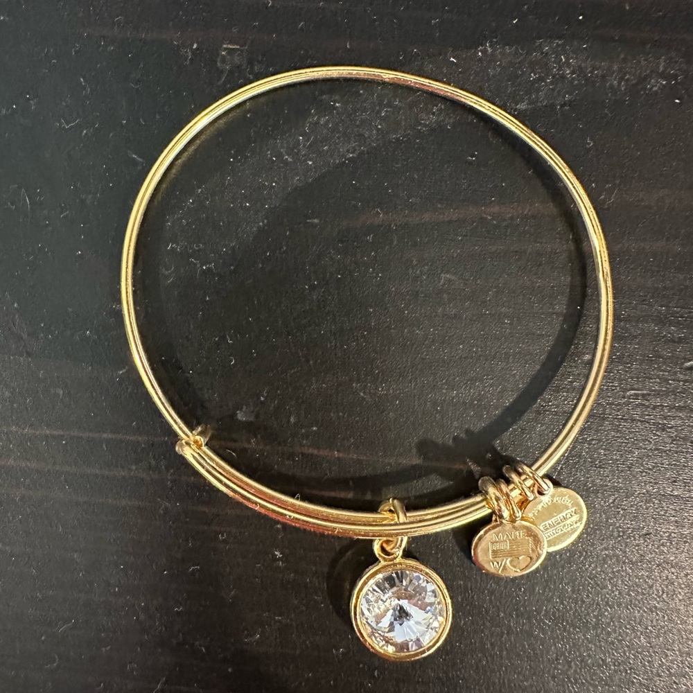 Alex and Ani April Birthstone Charm Bangle